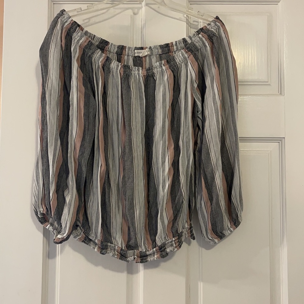 Cute off the shoulder striped top